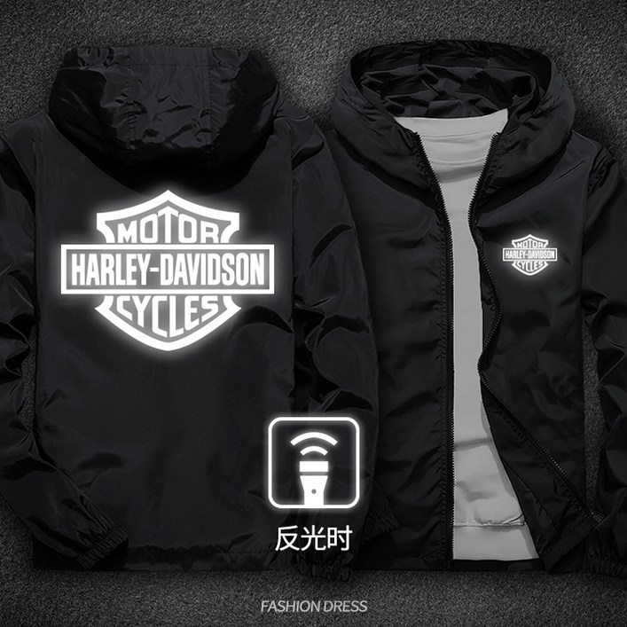 Harley Davidson 할리 데이비슨 야마하 재킷 가와사키 오토바이 후드 코트 오토바이 면 코트 반사 재킷, 할리 블랙 반사, 1개 Harley Davidson 할리 데이비슨 야마하 재킷 가와사키 오토바이 후드 코트 오토바이 면 코트 반사 재킷, 할리 블랙 반사, 1개