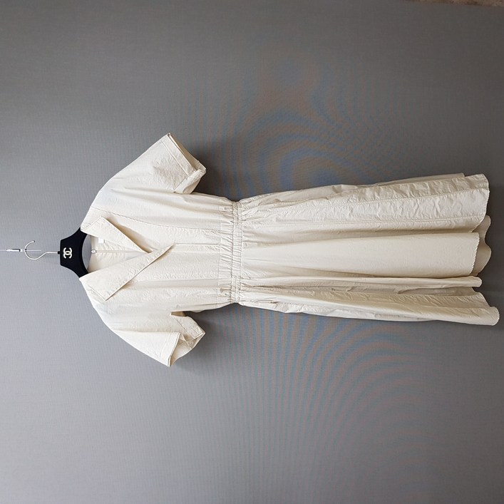 중고 SJSJ 2022 스모킹 밴딩 반팔 플레어 원피스 7690155