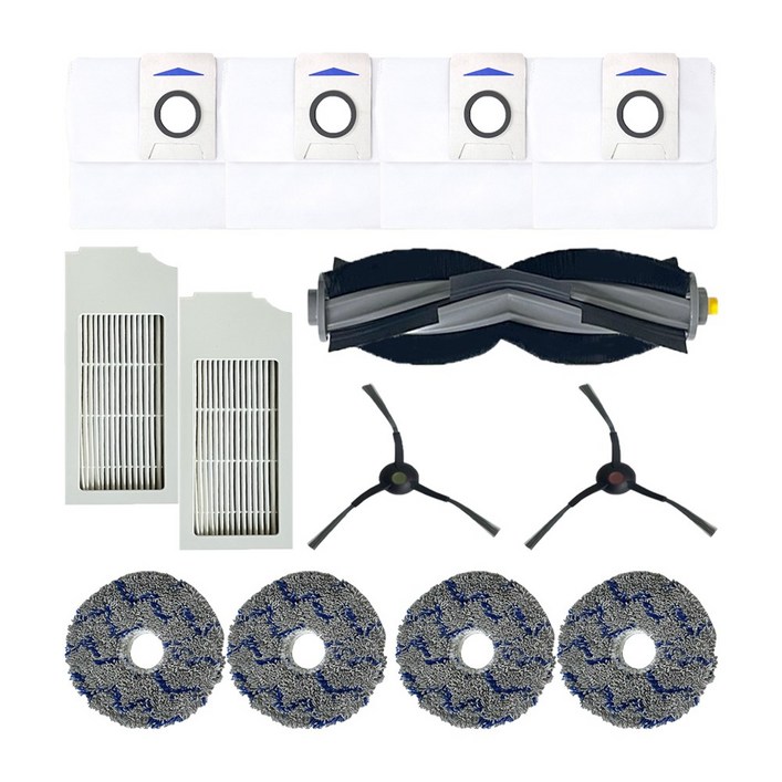 호환 BNCINT 에코백스 디봇 X1 T10 옴니 로봇 청소기 소모품 먼지봉투 더스트백 물걸레 필터 사이드 메인 브러쉬 패키지 세트