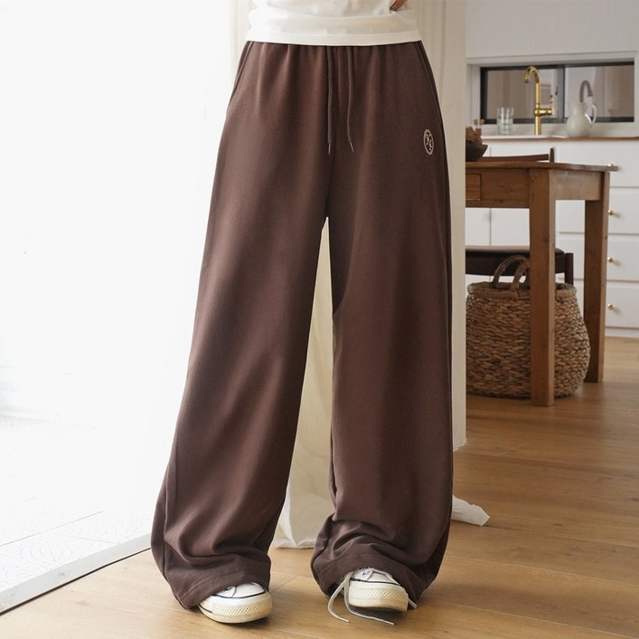 키140/키150/키160 키키코 자수스트링와이드팬츠 초등 고학년 중학생 와이드 팬츠 트레이닝 바지