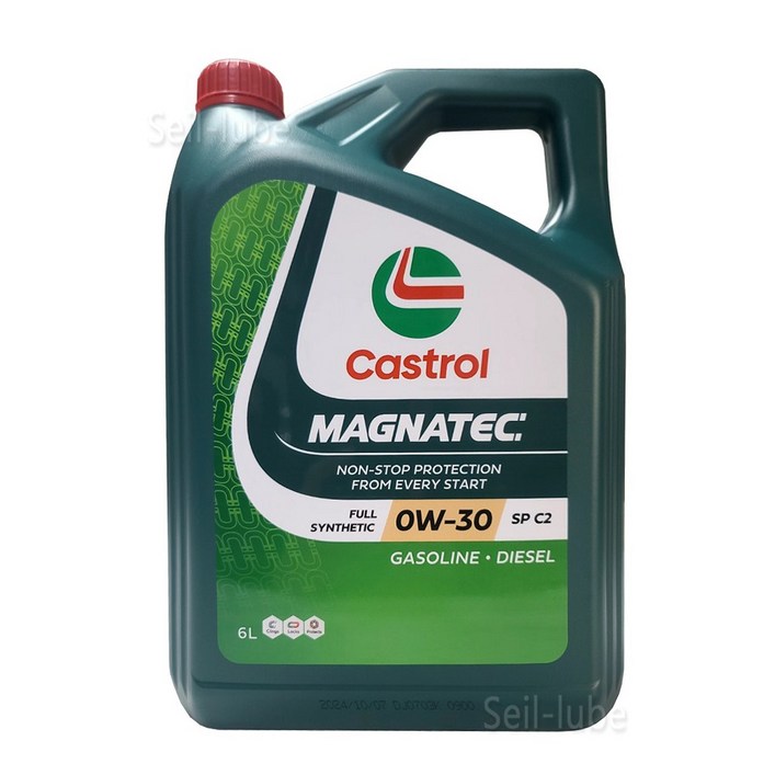 캐스트롤 마그네틱 SP C2 0W30 6L 1개  API SP ACEA C2 가솔린 디젤 겸용 100 합성 엔진오일 지능형 마그네트 분자의 지속적인 엔진보호