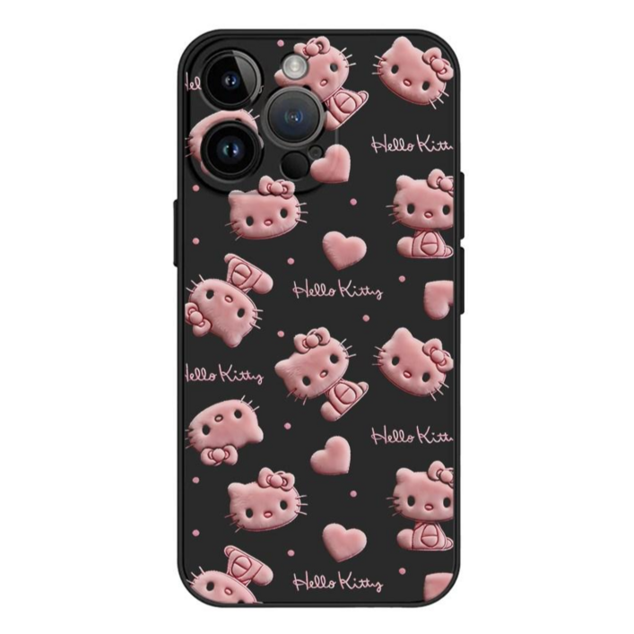 예쁜 핑크 헬로키티 과자의 고퀄리티 실리콘 케이스