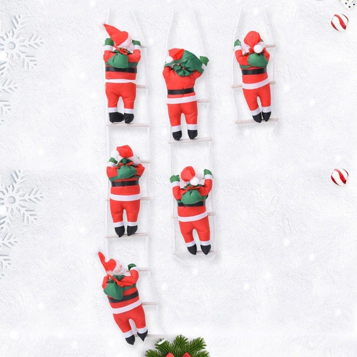 크리스마스 트리 장식 소품 사다리 타는 산타 OCRLDST, 1개