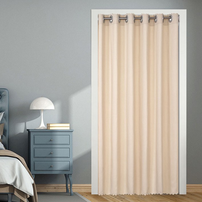 유스몰 사계절 방한 암막 현관 커튼  강력 압축봉