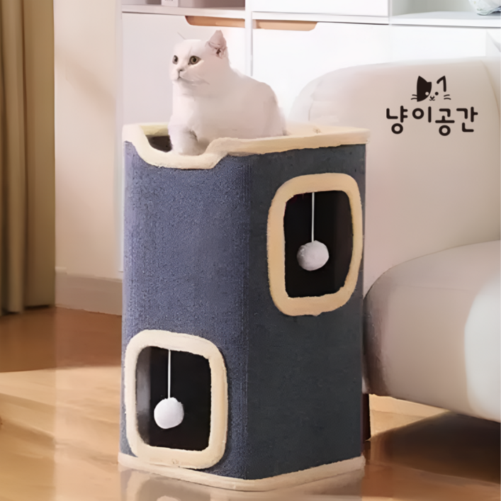 냥이공간 고양이 숨숨집 하우스 집, 1개, 그레이 냥이공간 고양이 숨숨집 하우스 집, 1개, 그레이