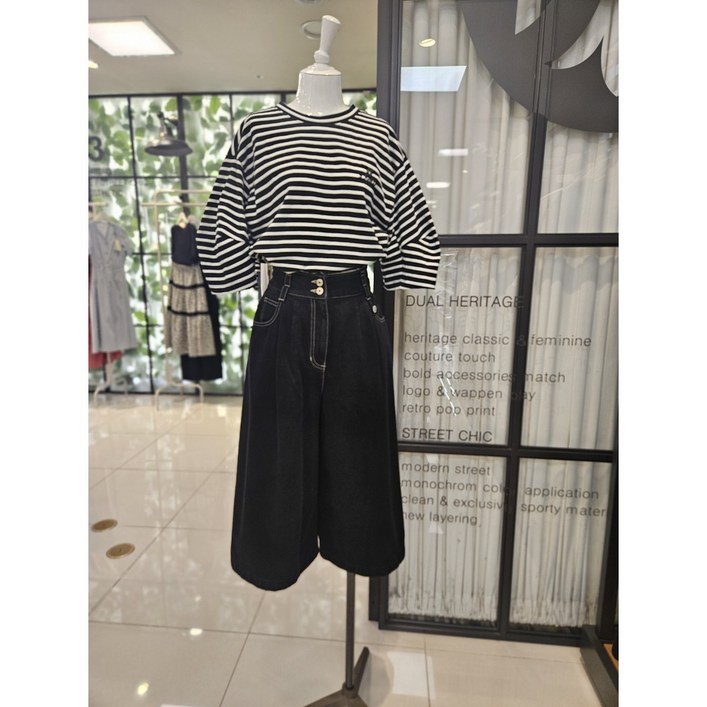 [듀엘] DEWE 10부 핀턱 와이드 진 L253PSA401  NC일산