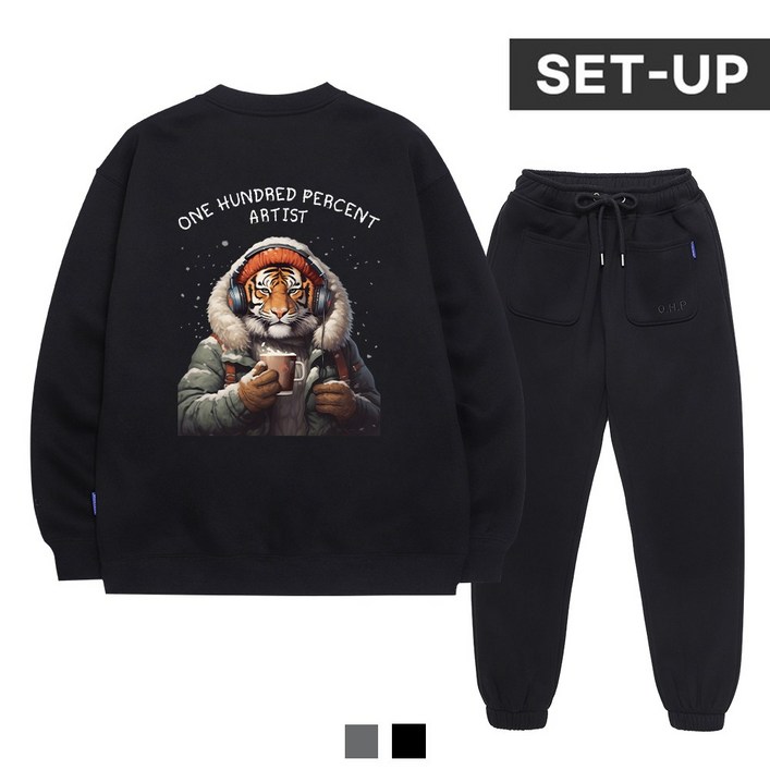 작품을입는다 원헌드레드퍼센트 기모 맨투맨조거팬츠 셋업 Best 4