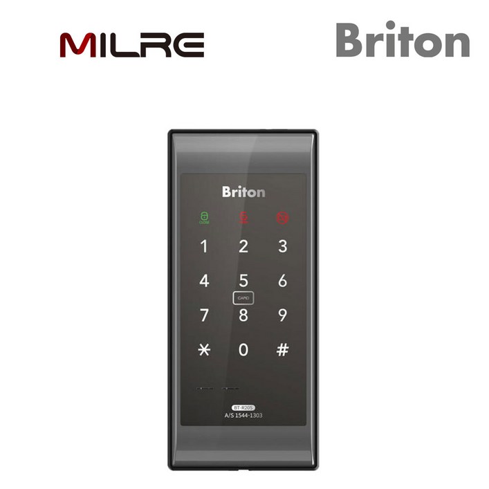 밀레시스텍 도어락 BTR20S 보조키형 현관문도어락 번호키 카드키 4개 디지털도어락