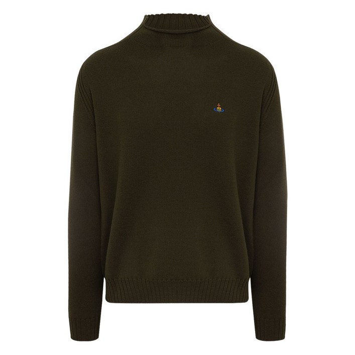 비비안웨스트우드 모크 넥 구체 자수 울 스웨터