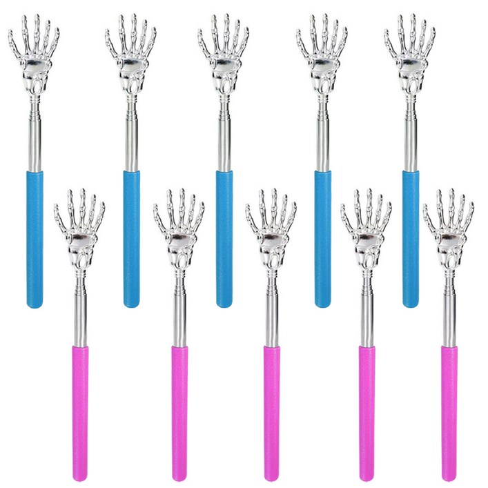 해골손 4단 접이식 스텐 휴대용 안테나 효자손 F타입, 07혼합A, 10개