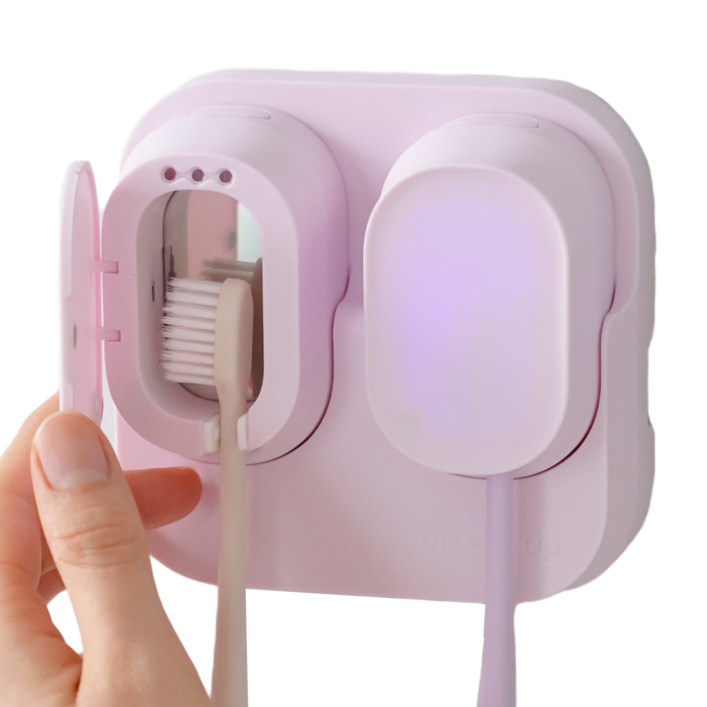 브러쉬업 케어즈 미세플라스틱 제로 친환경 칫솔살균기, 단일상품, 2인용 블라썸 핑크