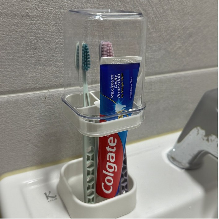 바인느 스탠드형 칫솔 치약 거치대 양치컵 칫솔꽂이 세트