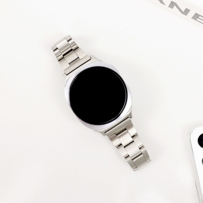 오르몽트 갤럭시워치8 7 6 5 4 3 호환 베이직 슬림 3선 메탈 스트랩 프로 클래식 액티브2 20mm 밴드 시계줄 줄질, 실버