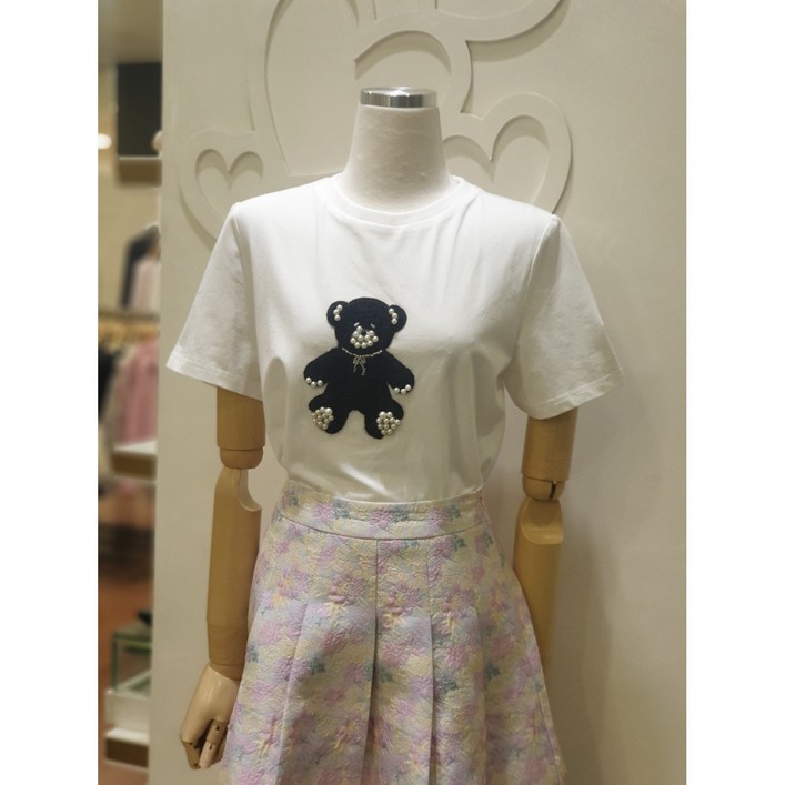 샤틴 곰돌이 포인트 반팔 티셔츠