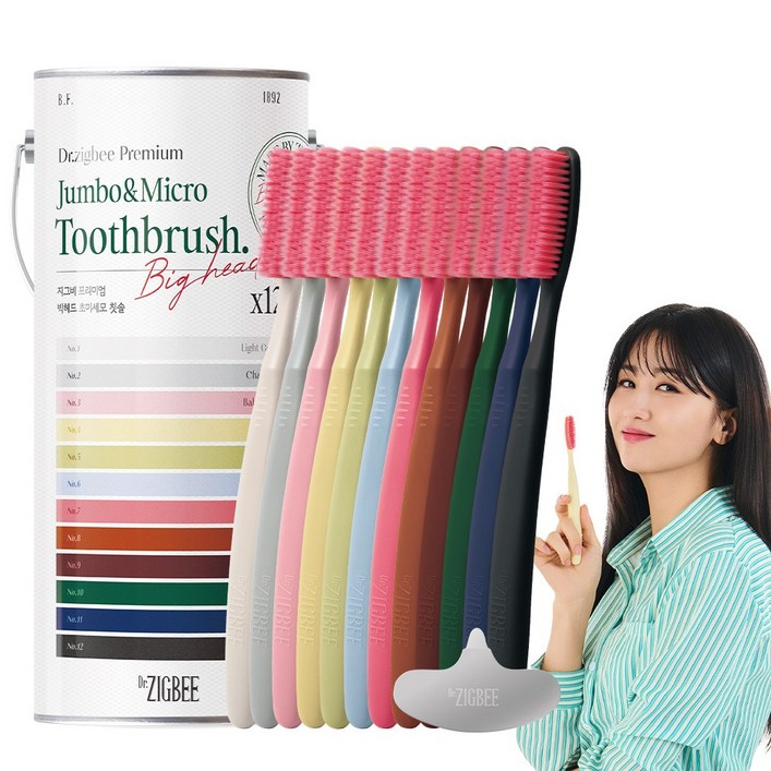 지그비 빅헤드 와이드 소프트 클린 잇몸케어 초미세모 칫솔, 여배우 Pick