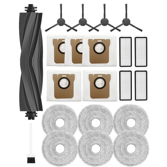 에버그린 드리미 L20 ultra 청소기 부품21PCS 메인 브러쉬1EA 사이드 브러쉬4EA 필터4EA 먼지 봉투5EA 청소 브러쉬1EA 물걸레6EA, 1세트, DRML20SET21