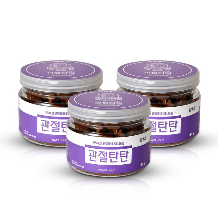 애견 강아지 초록입홍합 슬개골 탈골 관절약 염증 종합영양제 간식 관절탄탄 150g, 뼈/관절강화, 150g, 3개