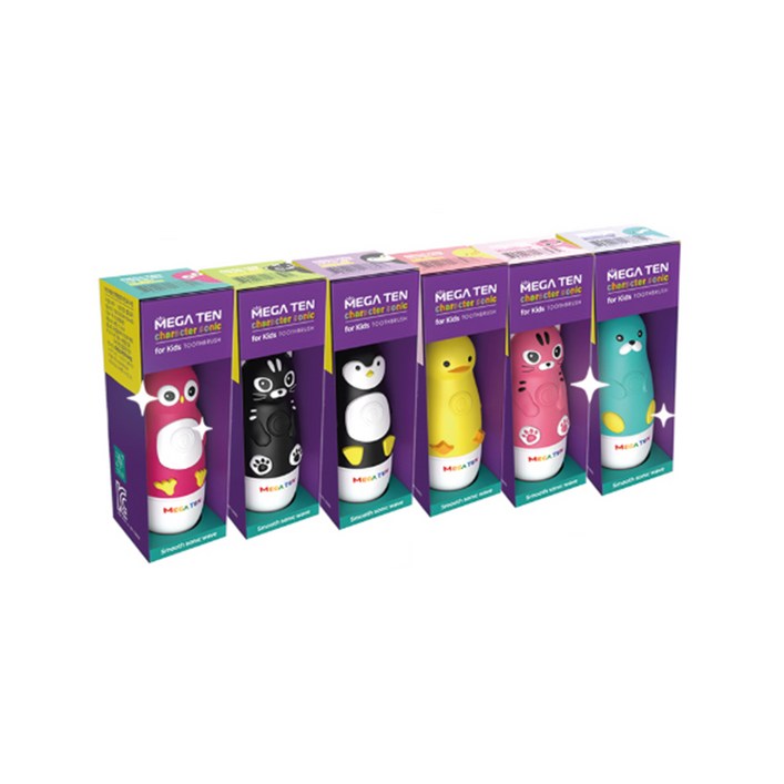 [메가텐 바디팩] 키즈 캐릭터소닉 360도 어린이 유아 음파진동칫솔 몸체