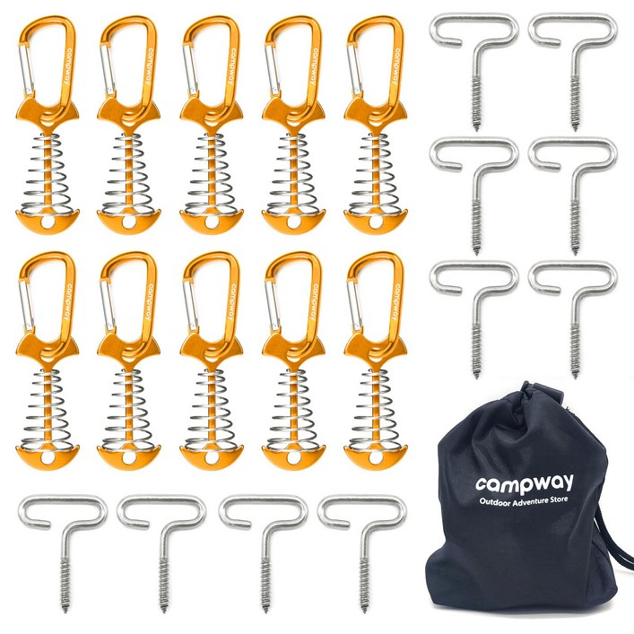 캠프웨이 데크팩 10p카라비너10p나사팩10p보관주머니 총 31종 세트