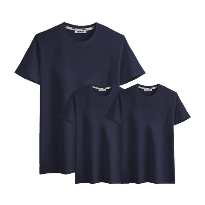 제네브 국내생산 남여공용 면20수 반팔라운드 3장세트 S~3XL