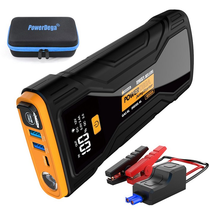 25900mAh파워대가 자동차 긴급시동 점프스타터 오토바이 보조배터리 자동차 배터리 점프스타터스마트 점프선, 25900mAh, 1개