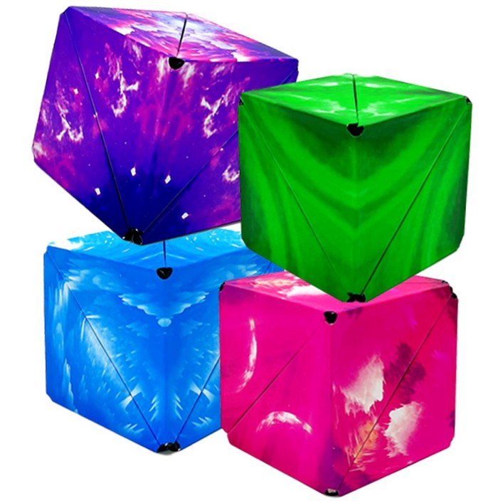 로앤제이 KC인증 우주큐브 은하 행성 자석 3D 변신 매직 큐브, 마블 그린, 4종세트