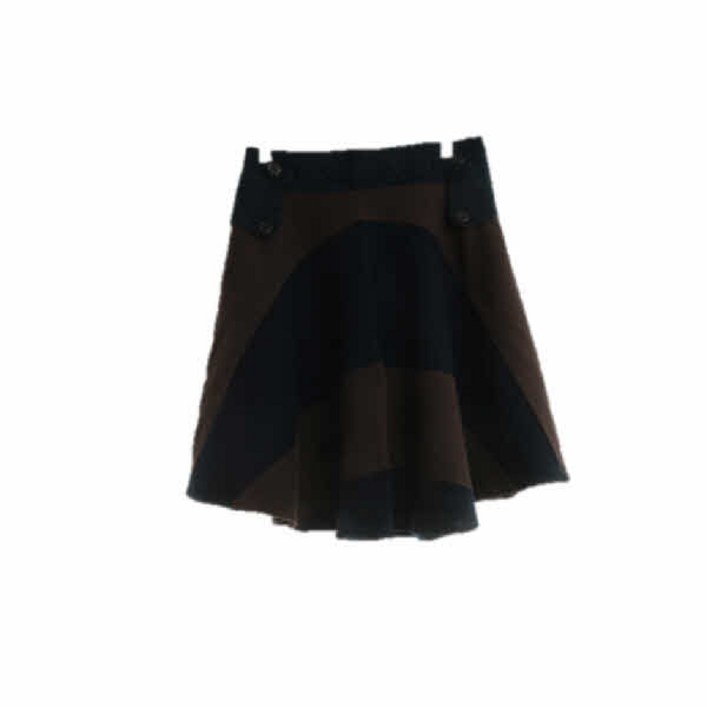 빈폴 네이비브라운 울혼방 배색플레어스커트 여자 S 25 9290