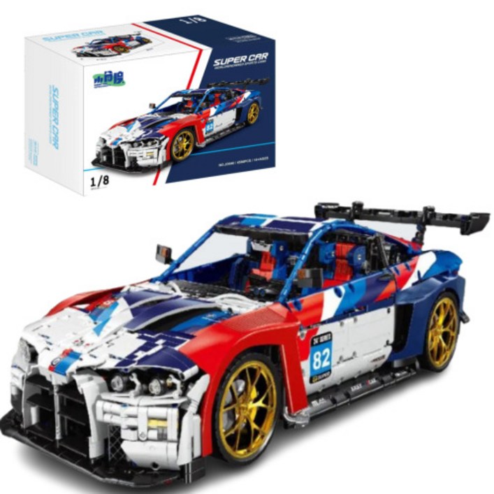 브릭스피드 호환 블럭 테크닉 조립 장난감 샤오자오두 BMW M4 레이싱 슈퍼카 4556pcs, 1개