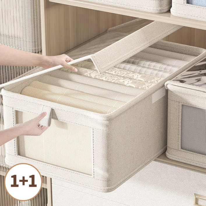 ZOZI 패브릭 리빙박스 먼지 걱정 없는 옷 정리 수납함 2P