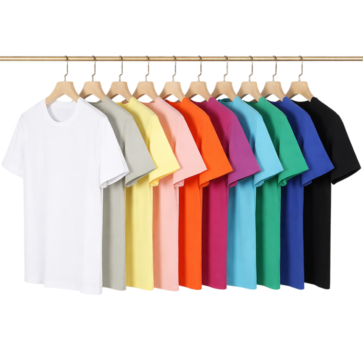 남녀공용 30수 고밀도 면 100 코마사 무지 라운드 반팔 티셔츠 단체티