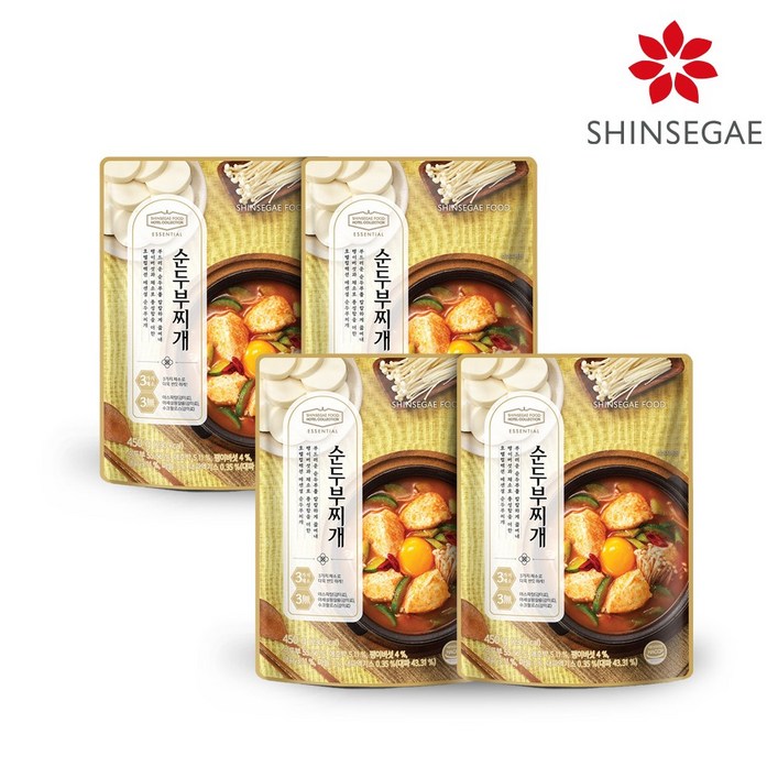 신세계푸드 호텔컬렉션 에센셜 순두부찌개 450g x 4팩