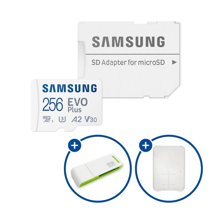삼성전자 공식인증 정품 마이크로SD카드 EVO PLUS MBMC256SAKR SD카드 케이스 및 이엘 연두 카드 리더기 USB2.0 2in1 삼성전자 공식인증 정품 마이크로SD카드 EVO PLUS MBMC256SAKR SD카드 케이스 및 이엘 연두 카드 리더기 USB2.0 2in1