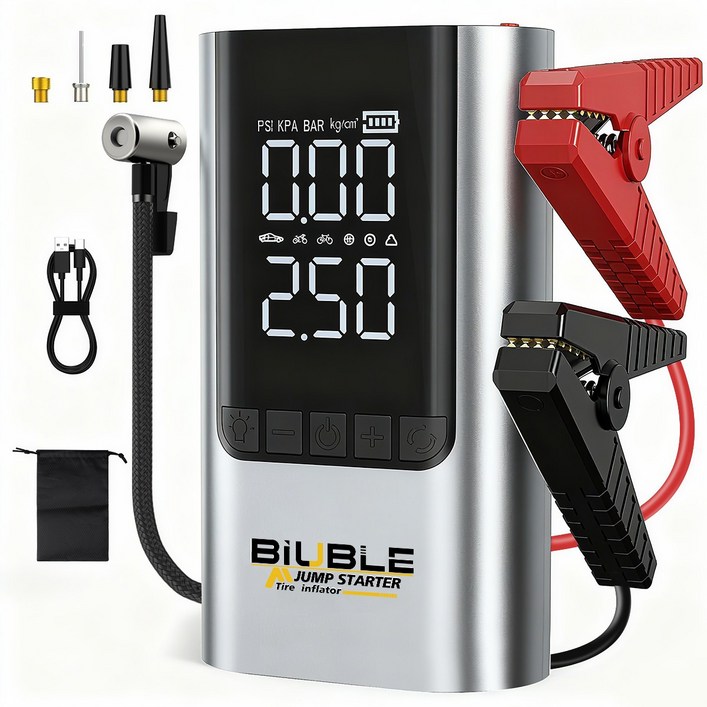 BIUBLE 3000A 자동차 시동 전원 점프스타터 에어펌프 보조배터리 자동차 밧데리 충전기 12V