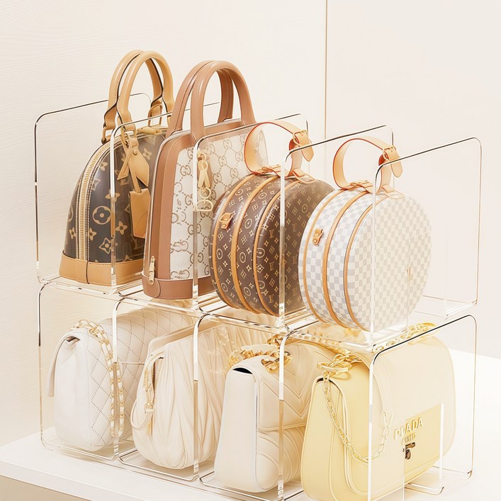 융풍 가방보관함 수납 정리함 가방보관선반4칸, 2개, 투명