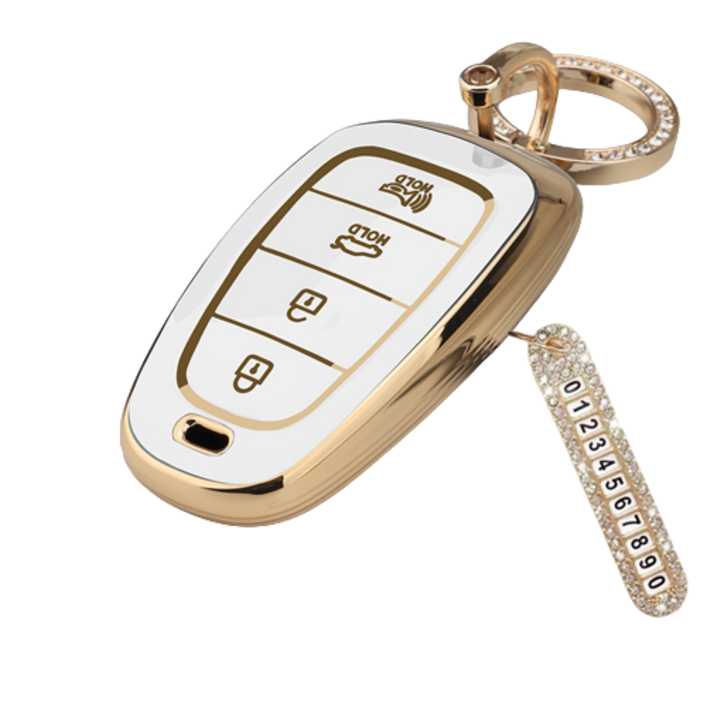 키에티 현대 호환 더뉴그랜저 쏘나타DN8 4버튼 TPU 엣지 키케이스 + 큐빅번호판