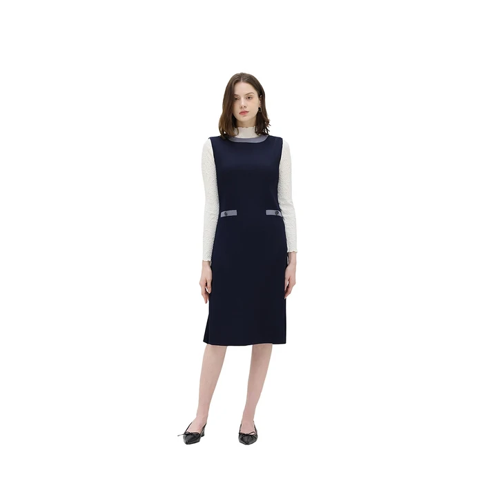 요이츠 여성 플리츠 드레스  네이비 코스트코코리아정품