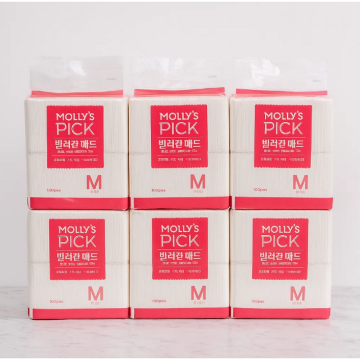 몰리스픽 반려견 패드 M 100매 x 6팩 묶음 총 600매