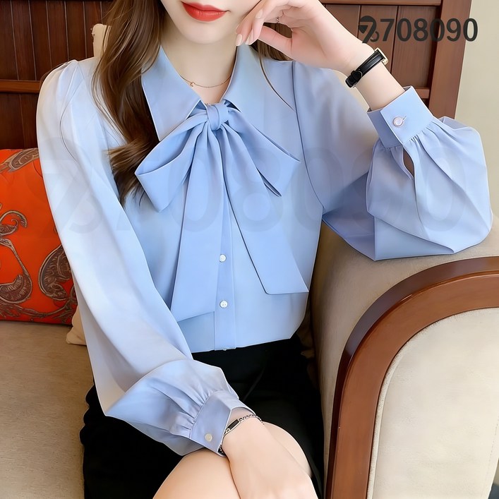 708090 여성 면접복장 블라우스 구김없는 데일리 긴팔셔츠