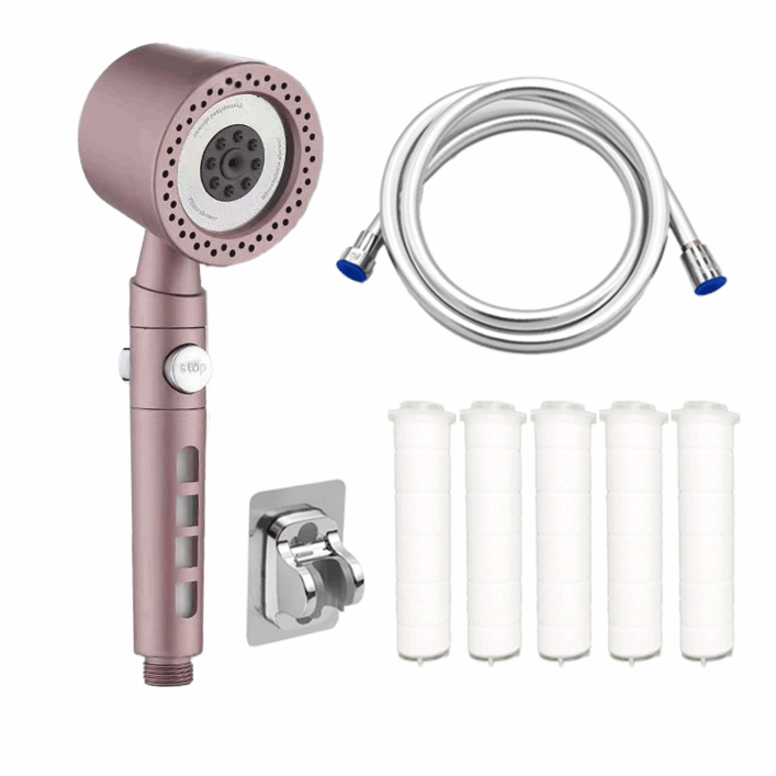 Skapendy 샤워기헤드 6단 조절 샤워기 수압상승 물때방지 호스2M 교체 필터 5P