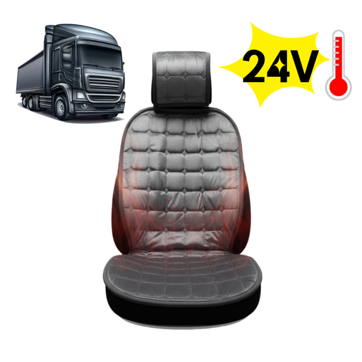 픽카소 24V온열시트 화물차 열선시트 앞좌석 시트커버 자체제작, 2개, 24V앞 극세사 블랙