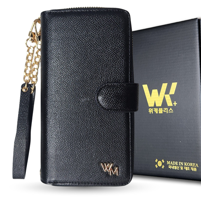 위케밀러 프리미엄 국산 천연 가죽 지갑 지퍼 다이어리 스트랩 핸드폰 케이스
