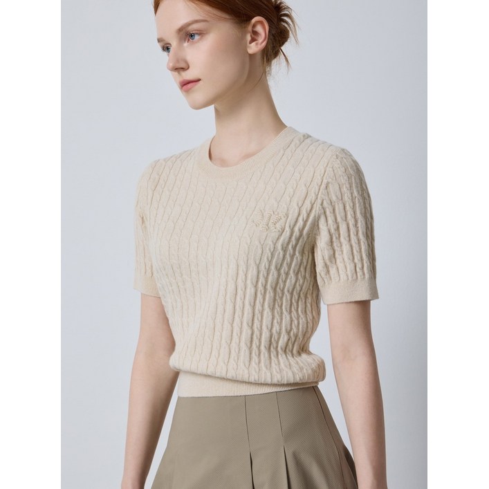 캐시미어 블렌디드 케이블 풀오버	 C244KSK031