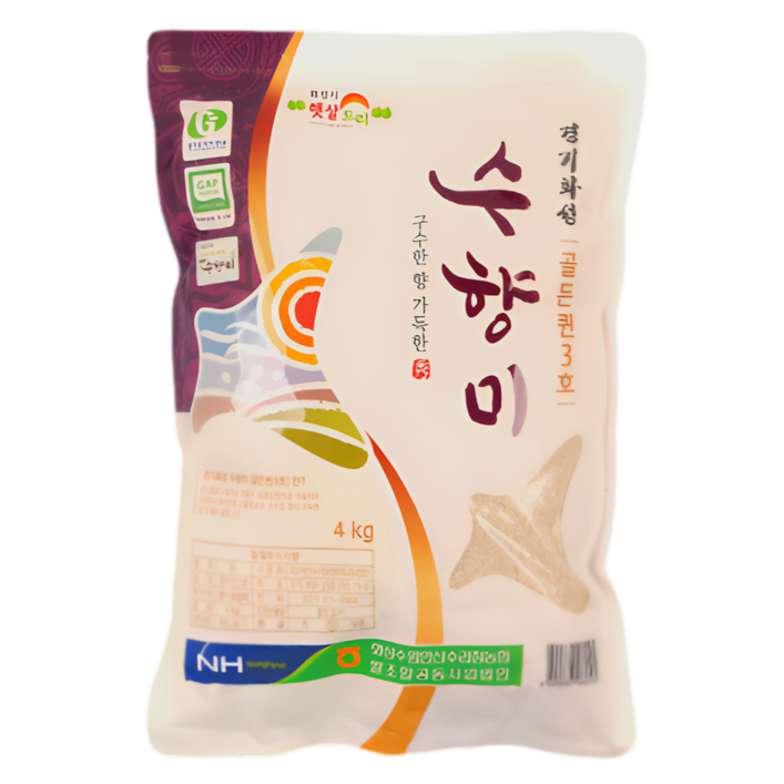 우리곡물 2024년산 당일도정 경기화성 수향미 골든퀸3호 백미 햅쌀, 1개, 4kg, 상등급