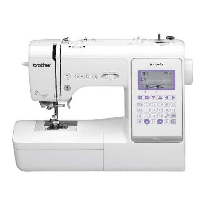 부라더미싱 C150VL 재봉틀 이노비스 가정용 전자 미싱 브라더 와이드테이블 증정, 화이트퍼플, 부라더미싱 C150VL