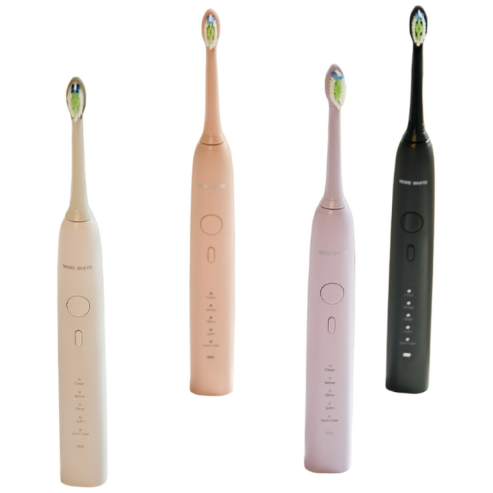 모어화이트 최신형 초미세 무선 음파 진동 초음파 전동칫솔 세트, 2세트, 화이트, 비바소닉 프로