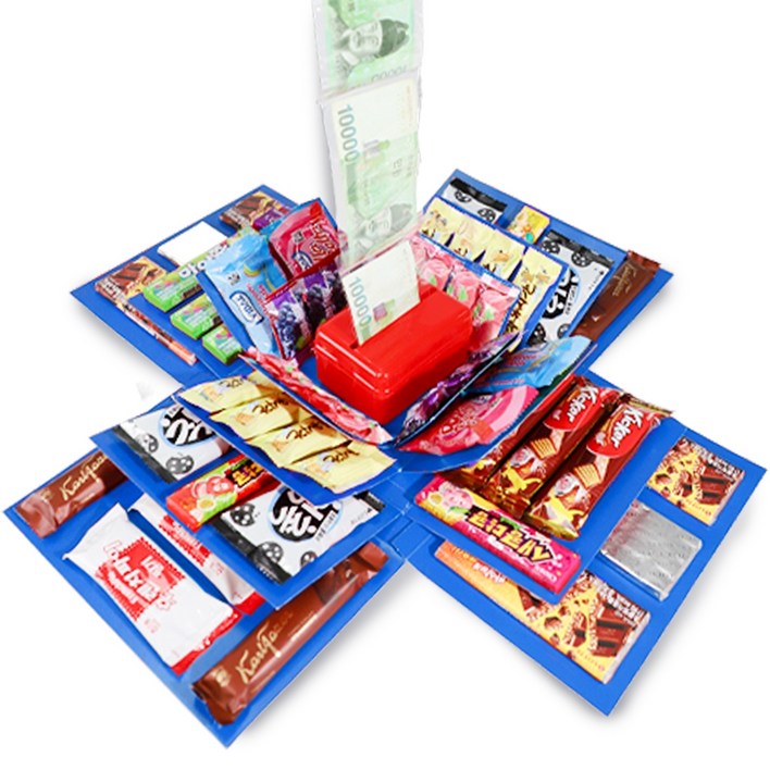 비에이비오 서프라이즈 폭탄 용돈 박스, 블루, 1개