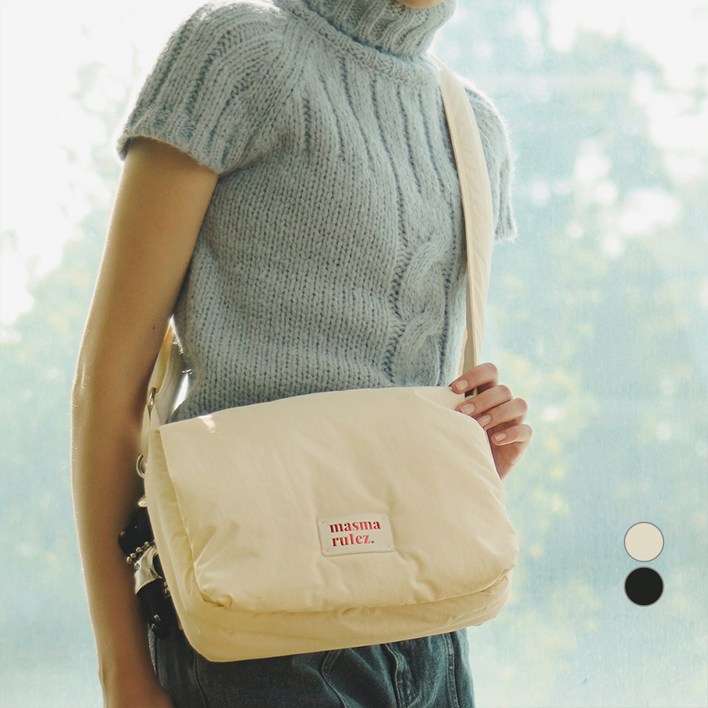 마스마룰즈 여성용 플럼피 패딩 크로스백 + 파우치 세트