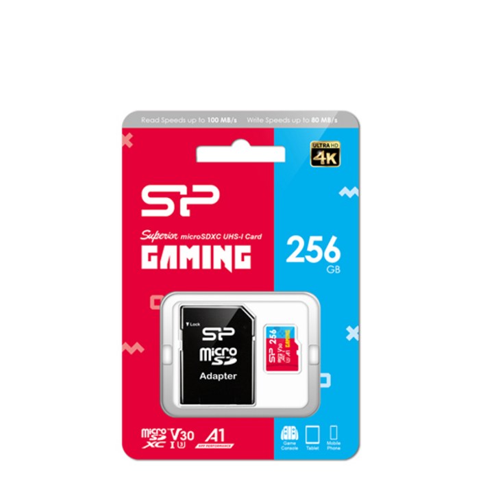 실리콘파워 MicroSD Superior Gaming C10 A1 V30 메모리카드, 256GB 마이크로sd카드256g