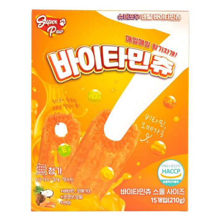 슈퍼포우 강아지 바이타민츄 덴탈껌, 비타민, 210g, 1개 슈퍼포우 강아지 바이타민츄 덴탈껌, 비타민, 210g, 1개