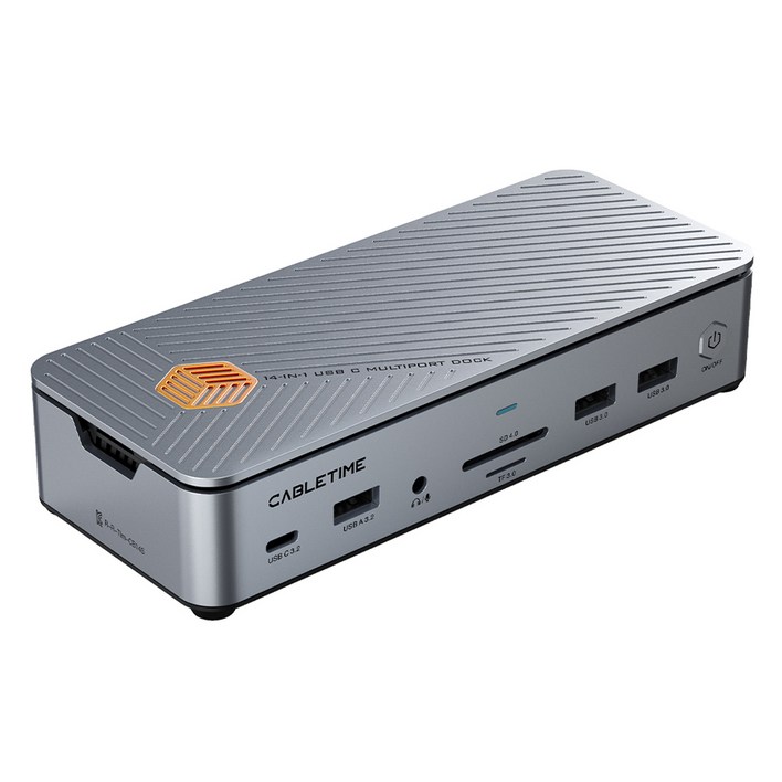 케이블타임 트리플 디스플레이 15in1 C타입 8K 도킹스테이션 HDMI DP NVMe SSD 인클러저 멀티허브 CB14S, 혼합색상, 1개 케이블타임 트리플 디스플레이 15in1 C타입 8K 도킹스테이션 HDMI DP NVMe SSD 인클러저 멀티허브 CB14S, 혼합색상, 1개